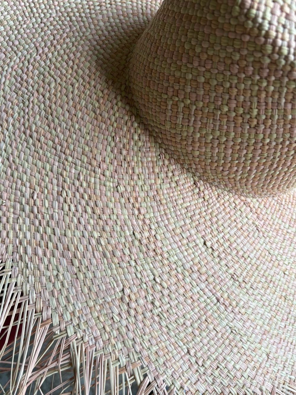 NWT- Eugenia Kim Pink Fringe Wide-Brim Straw Hat - Picture 3 of 4